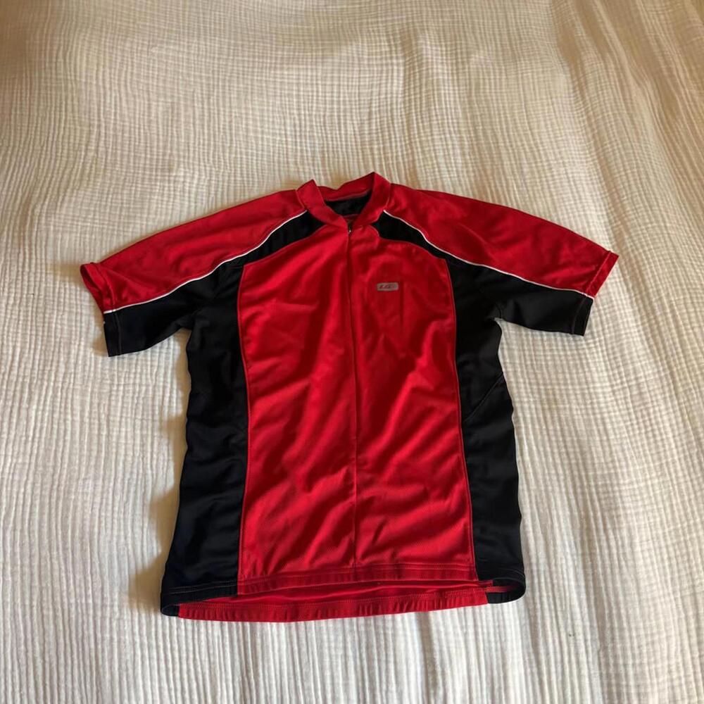 Louis‎ Garneau Shirt Mistral Cycling Jersey 2 Women's Size XL Biking Red Black